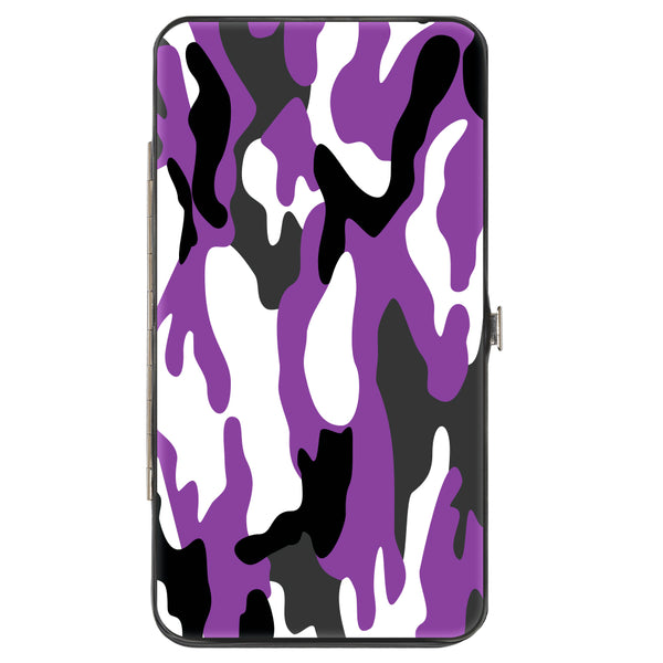 buckle down Hinged Wallet - Camo Purple Black Gray White