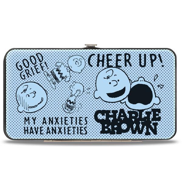 buckle down Hinged Wallet - CHARLIE BROWN Poses and Quotes Light Blue/Black