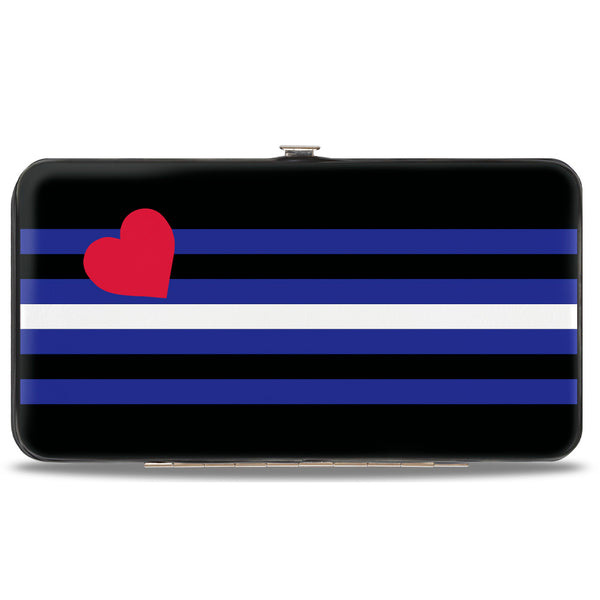 buckle down Hinged Wallet - Flag Leather Black Blue Red White
