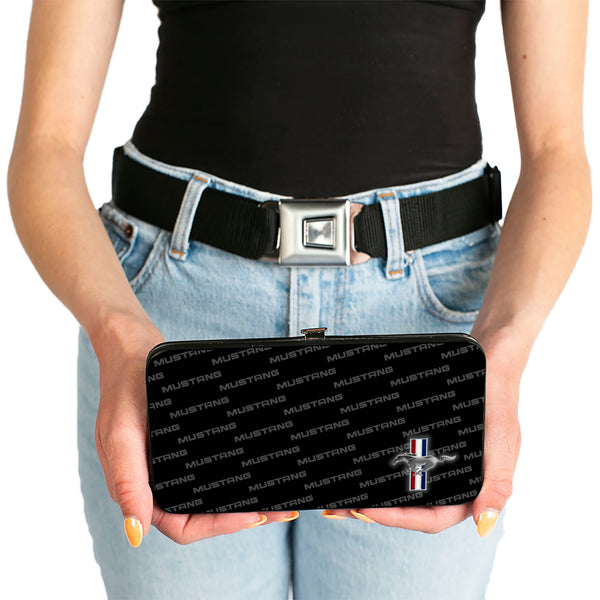 Buckle Down Hinged Wallet - Ford Mustang W Bars CORNER W Text