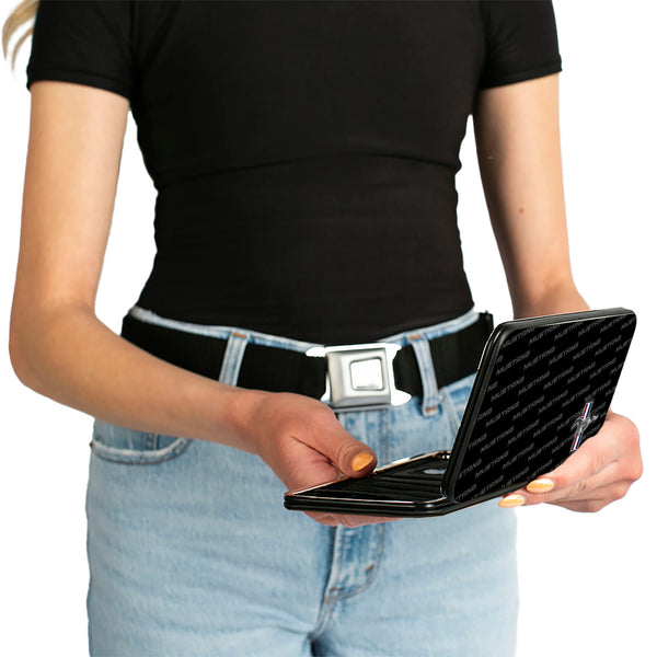 Buckle Down Hinged Wallet - Ford Mustang W Bars CORNER W Text