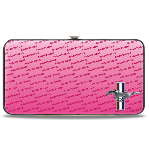 Buckle Down Hinged Wallet - Ford Mustang W Bars CORNER W Text PINK