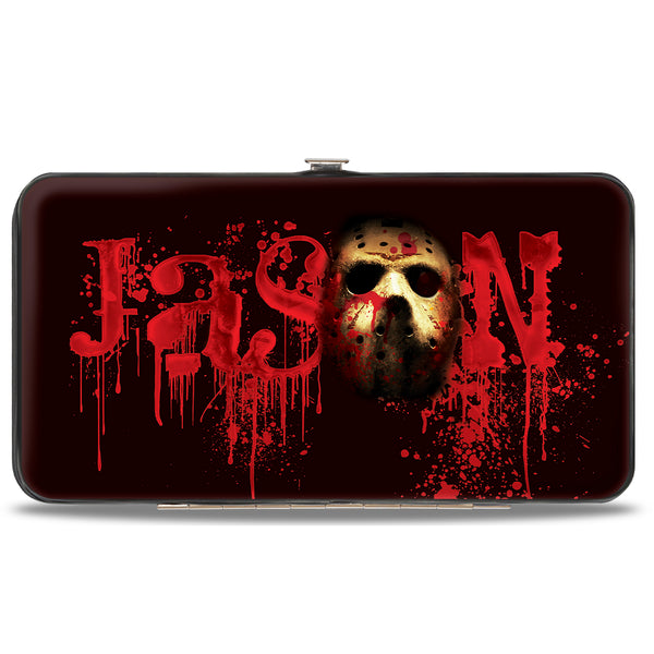 buckle down Hinged Wallet - Friday the 13th JASON Mask Splatter + Jason Walking Pose Black Reds