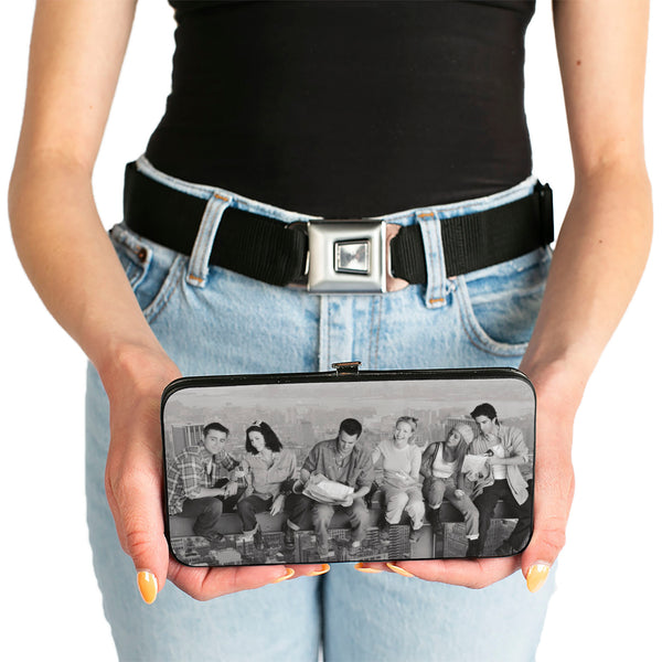 Buckle Down Hinged Wallet - FRIENDS 6-Character Lunch On A Skyscraper + Logo Vivid Grays Black White Multi Color