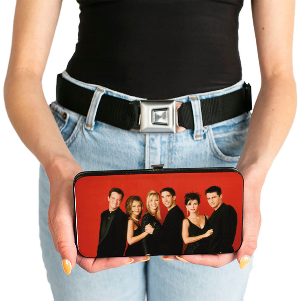 Buckle Down Hinged Wallet - Friends Season 2 6-Character Vivid Group Pose Red + FRIENDS THE TELEVISION SERIES Logo Black White Multi Color