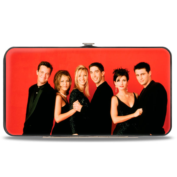 buckle down Hinged Wallet - Friends Season 2 6-Character Vivid Group Pose Red + FRIENDS THE TELEVISION SERIES Logo Black White Multi Color