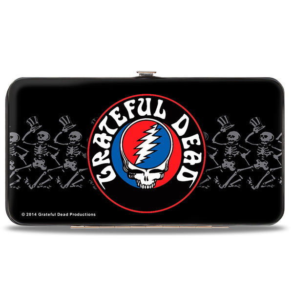 Buckle Down Hinged Wallet - GRATEFUL DEAD Steal Your Face Logo Dancing Skeletons Black Gray Red White Blue