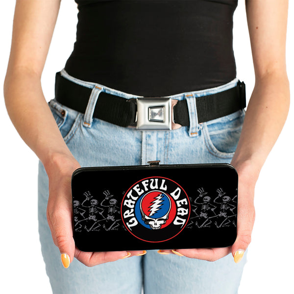 Buckle Down Hinged Wallet - GRATEFUL DEAD Steal Your Face Logo Dancing Skeletons Black Gray Red White Blue