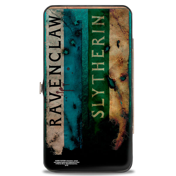 Buckle Down Hinged Wallet - HARRY POTTER 4-Hogwarts House Banners