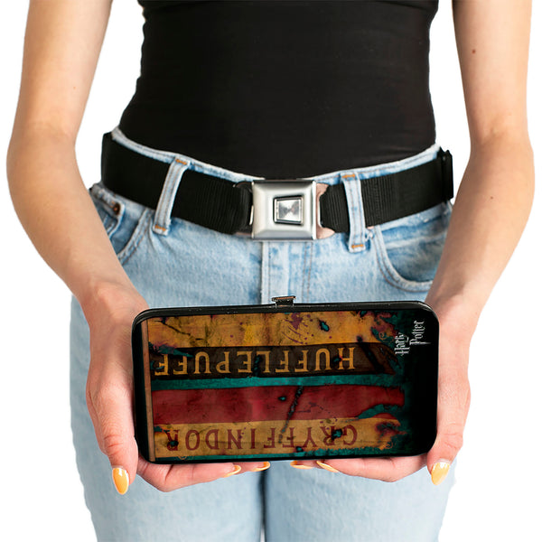 Buckle Down Hinged Wallet - HARRY POTTER 4-Hogwarts House Banners