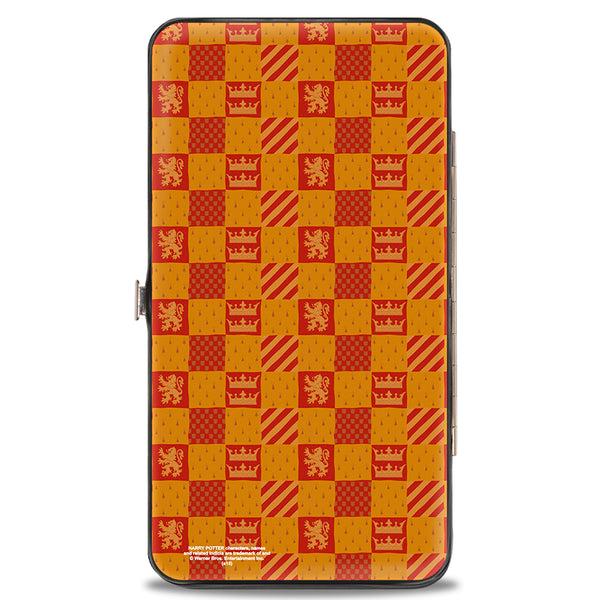 Buckle Down Hinged Wallet - Harry Potter GRYFFINDOR Crest Heraldry Checkers Golds Reds