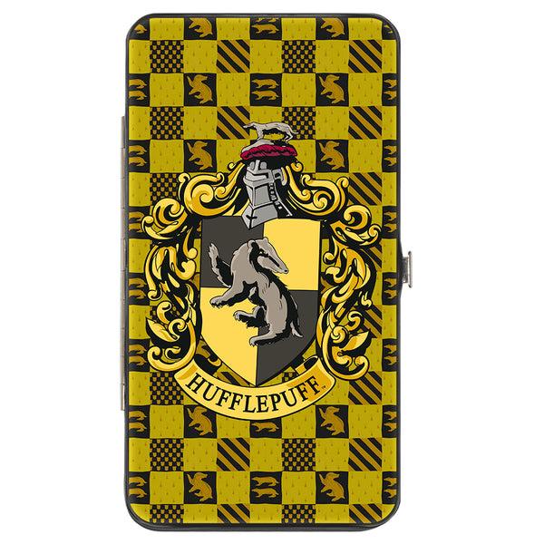buckle down Hinged Wallet - Harry Potter HUFFLEPUFF Crest Heraldry Checkers Golds Black