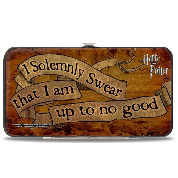 Buckle Down Hinged Wallet - Harry Potter I SOLEMNLY SWEAR THAT I AM UP TO NO GOOD Banner Tan Black
