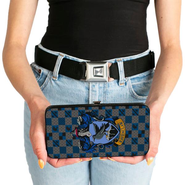 Buckle Down Hinged Wallet - Harry Potter RAVENCLAW Crest Heraldry Checkers Gray Blues