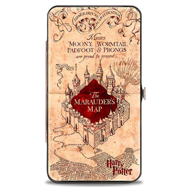 buckle down Hinged Wallet - Hogwarts School THE MARAUDER'S MAP Tan Reds