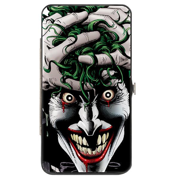 buckle down Hinged Wallet - Joker The Killing Joke Holding Head Pose + HAHAHA Repeat White Black