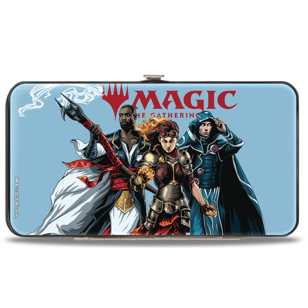 Buckle Down Hinged Wallet - MAGIC THE GATHERING Three Planeswalker Group Pose And Title Logo Light Blue
