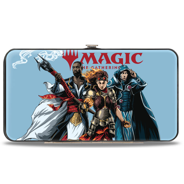 buckle down Hinged Wallet - MAGIC THE GATHERING Three Planeswalker Group Pose and Title Logo Light Blue