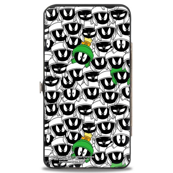 Buckle Down Hinged Wallet - Marvin The Martian Ray Gun Pose Expressions Stacked PORTRAIT White Black Multi Color