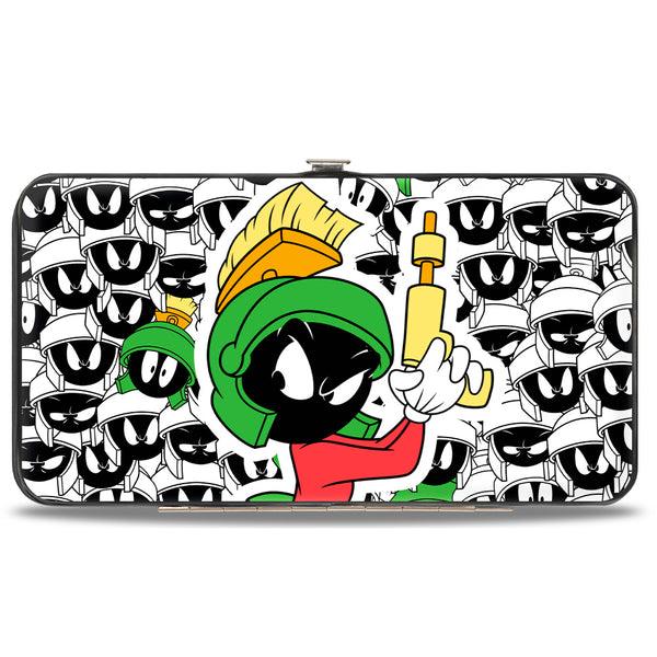 buckle down Hinged Wallet - Marvin the Martian Ray Gun Pose Expressions Stacked LANDSCAPE White Black Multi Color