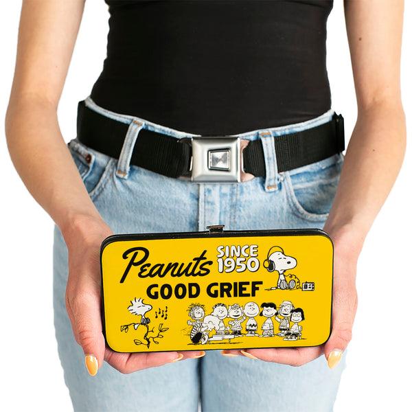 Buckle Down Hinged Wallet - PEANUTS Gang SINCE 1950 GOOD GRIEF Group Pose Yellow/Black