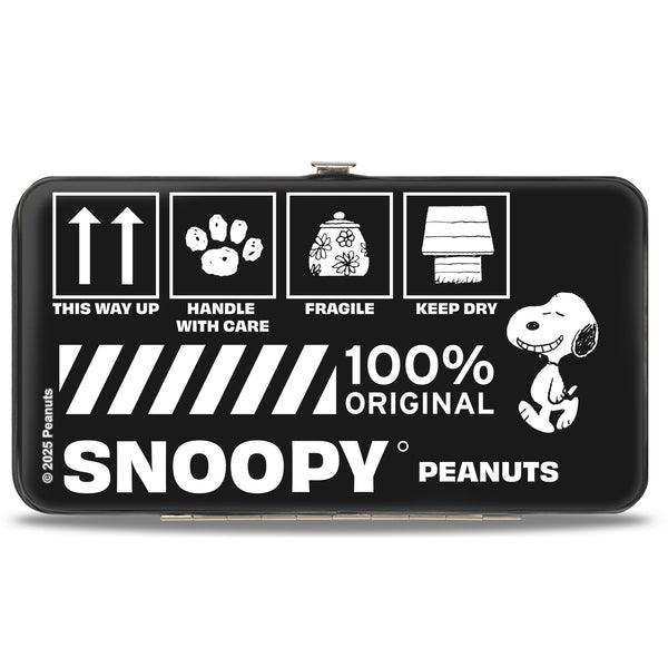 Buckle Down Hinged Wallet - Peanuts SNOOPY Care Symbols 100% ORIGINAL Black/White