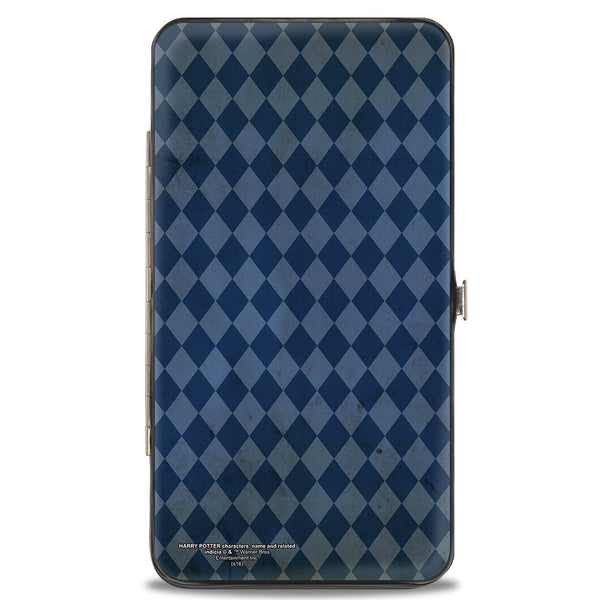 Buckle Down Hinged Wallet - RAVENCLAW Crest Stripes Diamonds Blues Gold