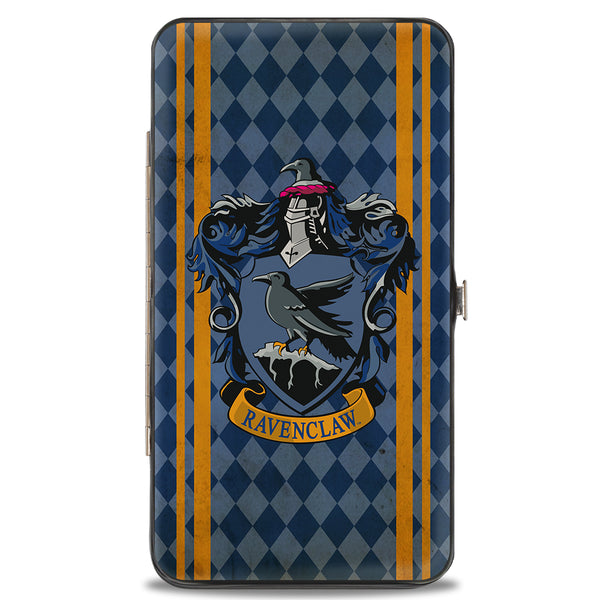 buckle down Hinged Wallet - RAVENCLAW Crest Stripes Diamonds Blues Gold
