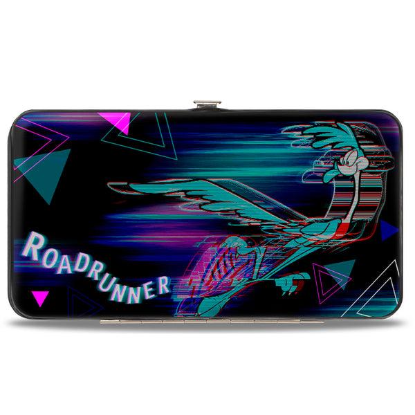 buckle down Hinged Wallet - ROAD RUNNER Action Pose Streak Triangles Black Blues Pinks