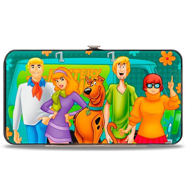 buckle down Hinged Wallet - Scooby Doo 5-Character Group Pose w Mystery Machine Turquoise Blues Orange
