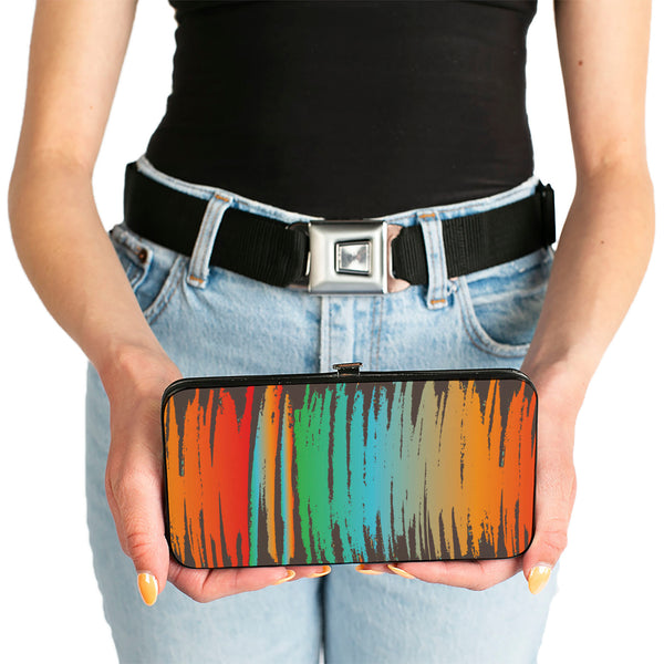 Buckle Down Hinged Wallet - Scribble Zarape Fade Brown/Multi Color