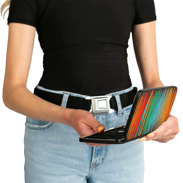 Buckle Down Hinged Wallet - Scribble Zarape Fade Brown/Multi Color