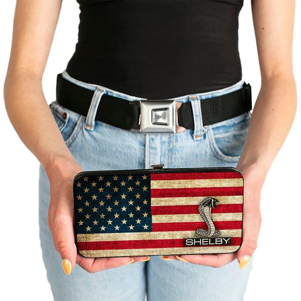 Buckle Down Hinged Wallet - SHELBY Tiffany Box Americana Black White