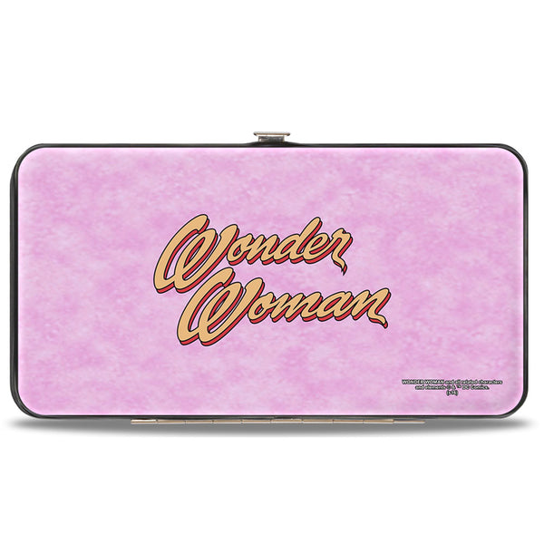 Buckle Down Hinged Wallet - Superman Wonder Woman Issue #14 Sitting Under Tree Variant Cover Pose + WONDER WOMAN Script Pink