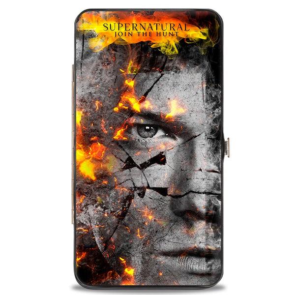 buckle down Hinged Wallet - SUPERNATURAL Sam + Dean Broken Faces CLOSE-UP Grays Flames