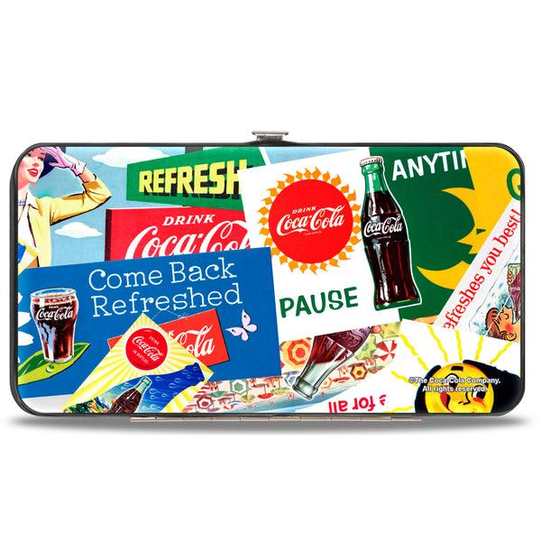 Buckle Down Hinged Wallet - Vintage Coca-Cola COME BACK REFRESHED Ads And Icons Collage
