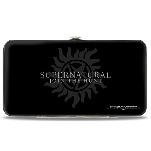 Buckle Down Hinged Wallet - Winchester Brothers CLOSE-UP + SUPERNATURAL Logo Black Grays