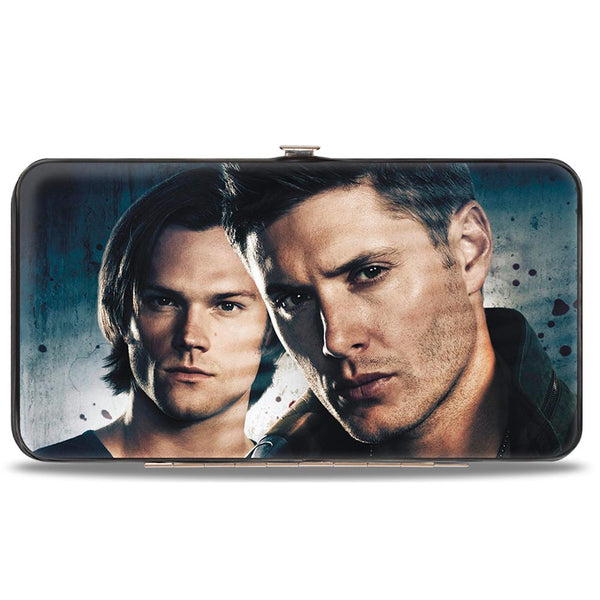 buckle down Hinged Wallet - Winchester Brothers CLOSE-UP + SUPERNATURAL Logo Black Grays