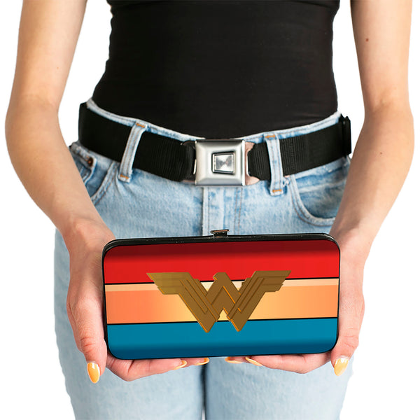 Buckle Down Hinged Wallet - Wonder Woman 2017 Icon Stripe Red Golds Blue