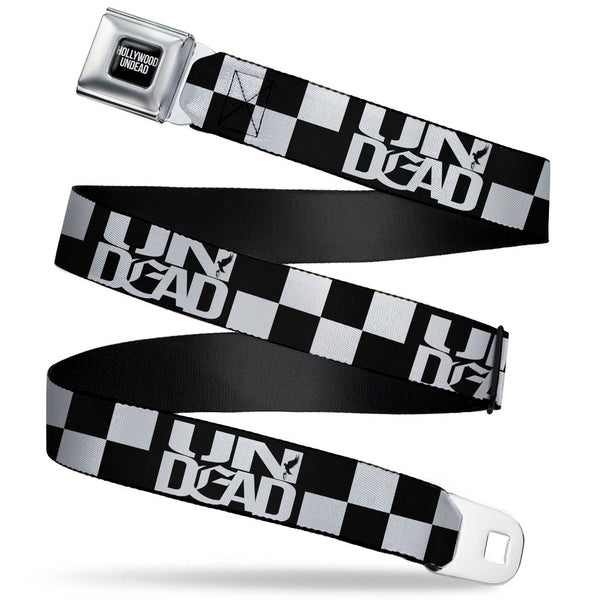 buckle down HOLLYWOOD UNDEAD Text Logo Full Color Black/White Seatbelt Belt - Hollywood Undead UNDEAD Checker Black/White Webbing