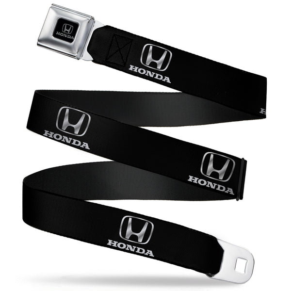 buckle down Honda Seatbelt Belt - Honda Logo Black/Silver REPEAT Webbing