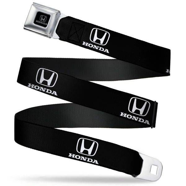 buckle down Honda Seatbelt Belt - Honda Logo Black/White Webbing