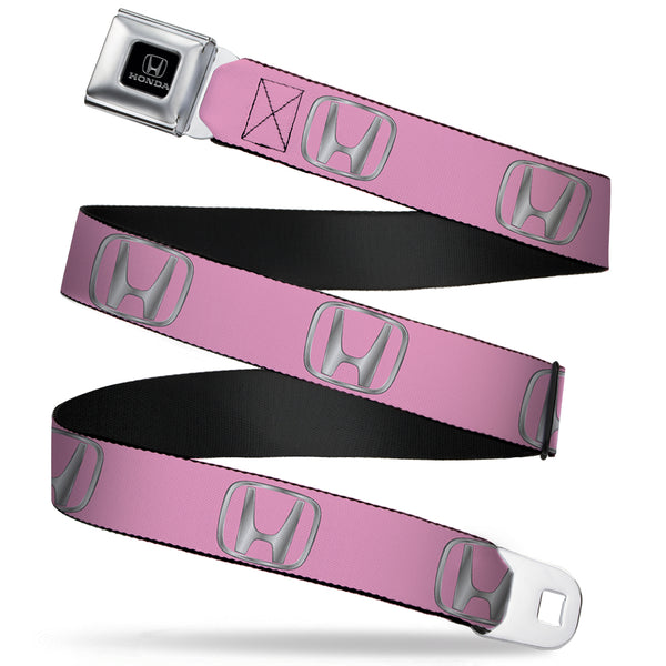 buckle down Honda Seatbelt Belt - Honda Logo Pink/Silver-Fade Webbing