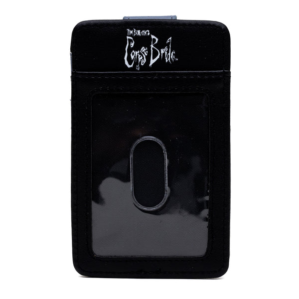 Buckle Down Horror Movies Vegan Leather Wallet ID Card Holder Corpse Bride Emily Pose Black Gray 3.0" X 5.0"