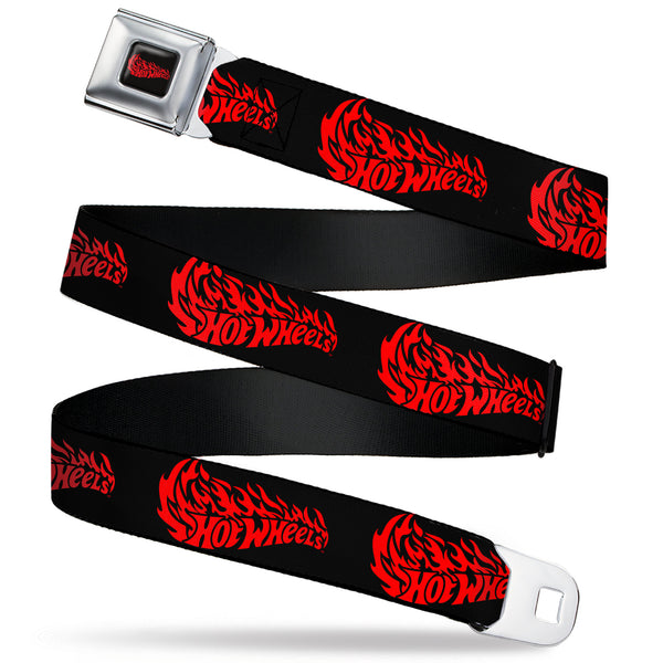 buckle down HOT WHEELS Flaming Logo Full Color Black/Red Seatbelt Belt - HOT WHEELS Flaming Logo Black/Red Webbing