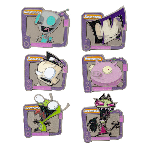 Buckle Down Invader Zim Blind Box Glitter Enamel Pin Series - Mystery Character Zim GIR Piggy Dib Or Gaz