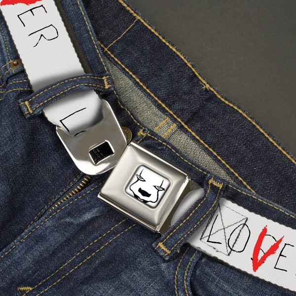 Buckle Down It Chapter Two LOSER/LOVER Full Color White/Black/Red Seatbelt Belt - It Chapter Two LOSER/LOVER White/Black/Red Webbing