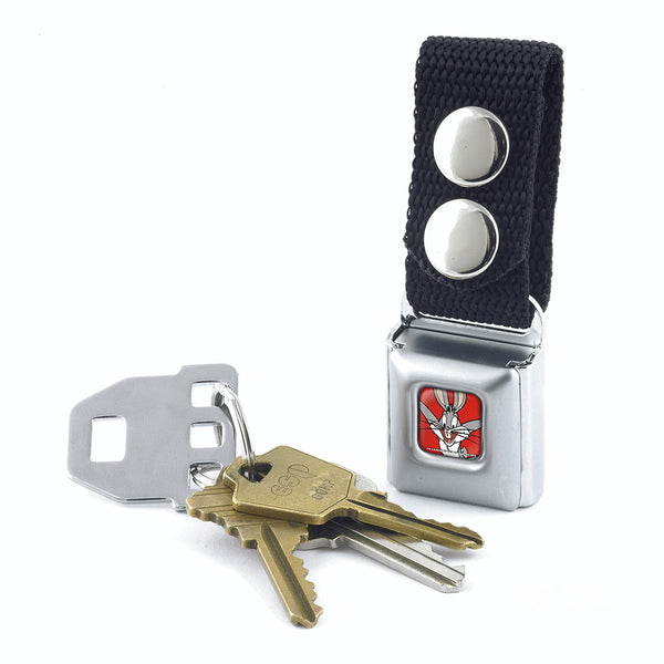Buckle Down Keychain - Bugs Bunny Face Full Color Red