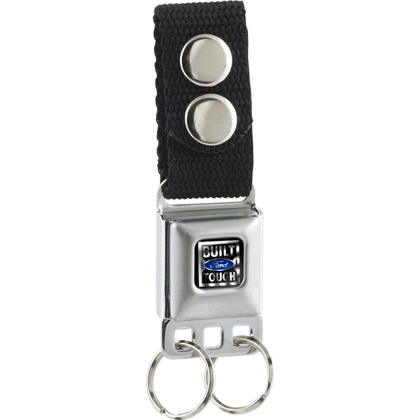 buckle down Keychain - BUILT FORD TOUGH Logo3 Full Color Black Silvers Blue - Black