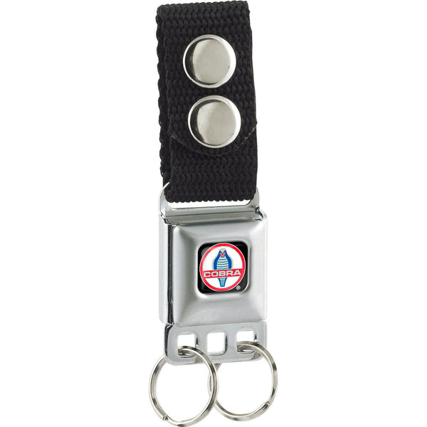buckle down Keychain - Classic Mustang COBRA Logo Full Color Black Red White Gray Blue